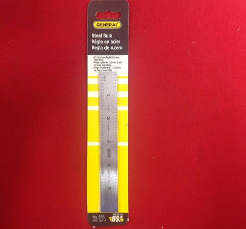 New general tools 6&#034; stainless steel precision ruler 676 usa made free shipping for sale