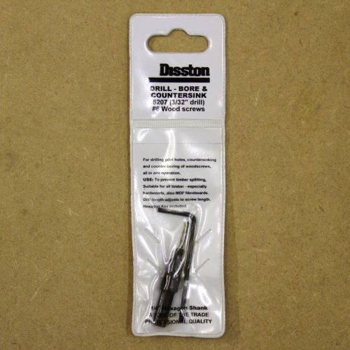 DISSTON 5207 BORE &amp; COUNTERSINK WITH 3/32&#034; DRILL BIT. No:6 WOOD SCREWS