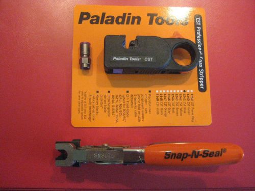 Coax new belden thomas &amp; betts snsutl crimper and paladin cst pro coax stripper for sale