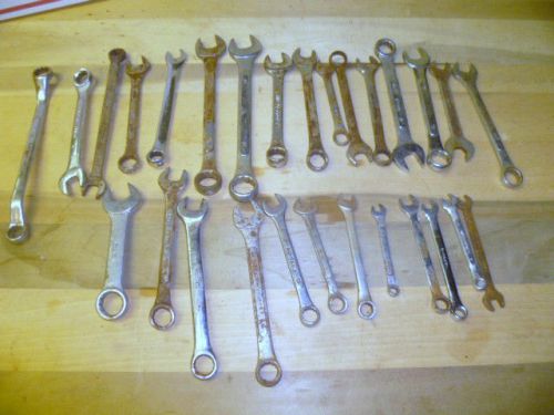 (28) ASSORTED METRIC WRENCHES TOOLS ROUGH SHAPE  BOX 2