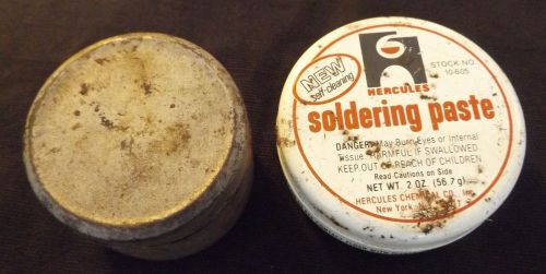 2 Vintage Tin Cans Hercules and Other Soldering Paste Flux