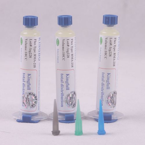 3pcs solder kingbo rma-218 solder flux paste with free gift needle heads for sale
