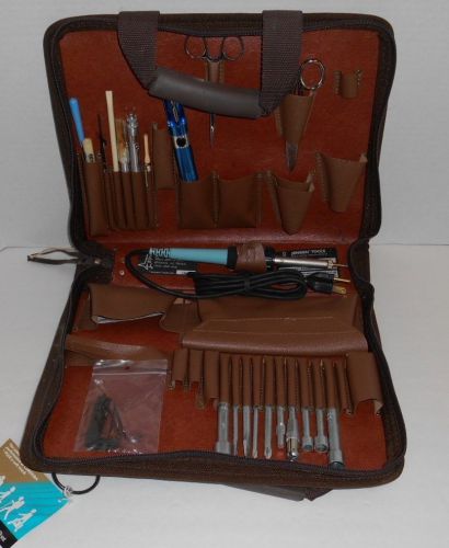 Vintage 1982 Jensen Soldering Iron With Tools In Original Case Kit JTK-36C