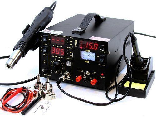 3 in 1 853d rework soldering station hot air gun solder iron dc power supply for sale