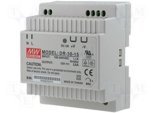 Mean well dr-30-15 ac/dc power supply single, new , full warranty for sale