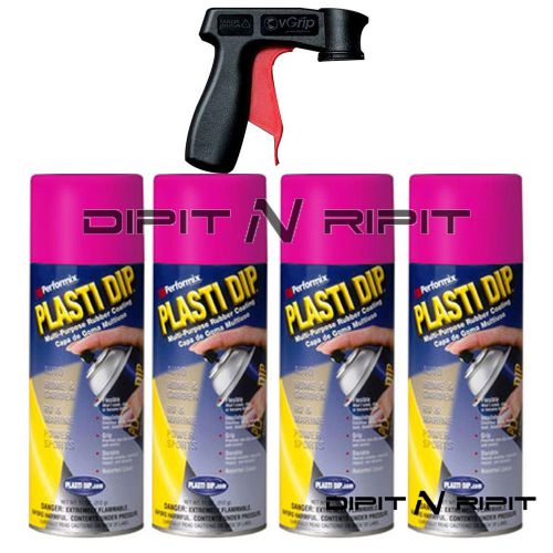 Performix plasti dip 4 pack matte fierce pink spray cans w vgrip spray trigger for sale
