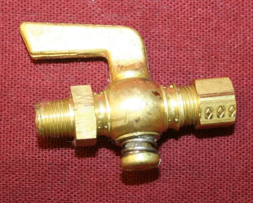 1/4 compression 1/8 npt brass drain pet cock shut off valve fuel gas pipe thread for sale