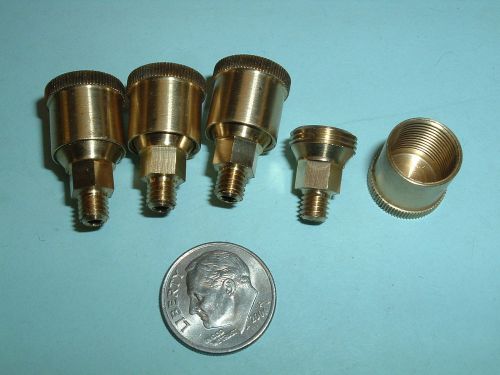 (4)Model Hit and Miss Gas Engine Brass Grease Cup 7/16&#034; Diameter cap NEW!