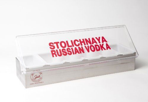 NEW Stainless Steel Stolichnaya Stoli Bar Condiment Serving Tray
