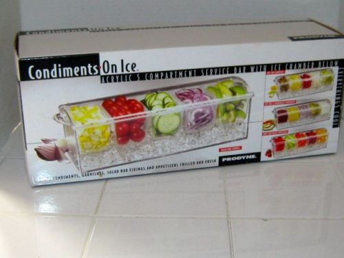 &#034;NEW&#034; CHILLED 5 - COMPARTMENT CONDIMENT SERVER AND ICE TRAY by PRODYNE