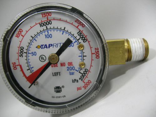 GHP High Pressure Gauge CO2 Regulator Tap Rite 150 CU-2581-EB Left Hand Threads