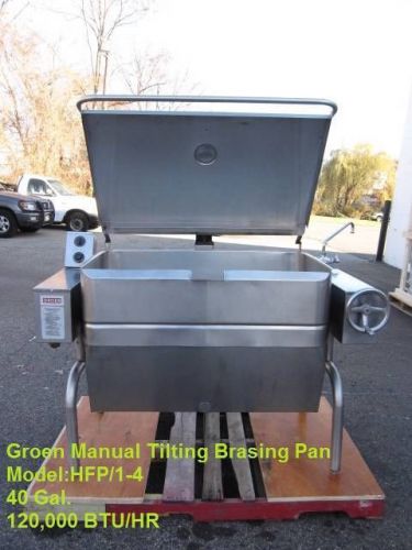Groen nat.gas manual tilting skillet braising pan 40gal. #hfp /1-4 works perfect for sale