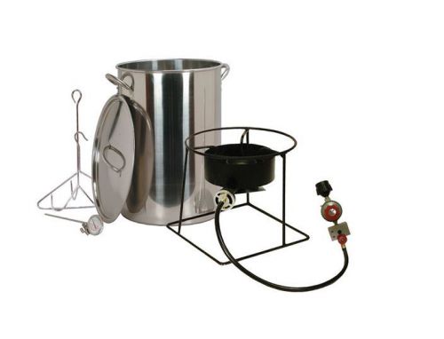 Turkey fryer 30 qt king kooker portable propane outdoor cooker stainless steel for sale