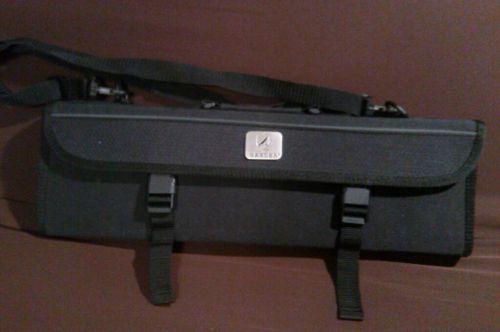 Black grey culinary chef Mercer roll out knife organizer carrying case bag