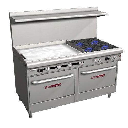 Southbend 4601aa-3tl range, 60&#034; wide, 4 non-clog burners with standard grates (3 for sale