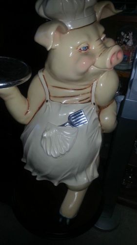 Chef cook butler display  pig statue piggy adorable!!! rare find for sale