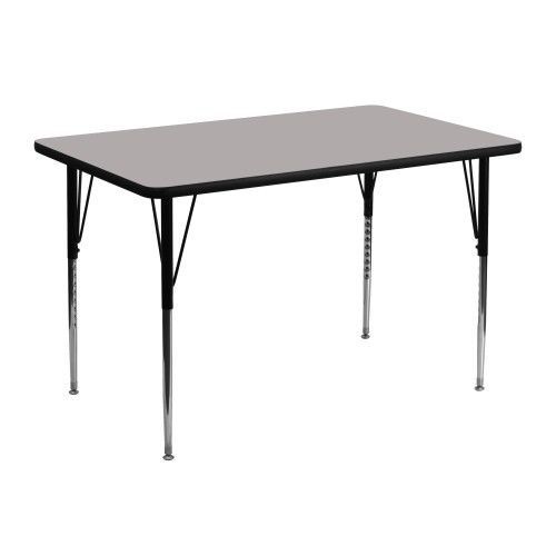 Flash Furniture XU-A3048-REC-GY-H-A-GG 30&#034; x 48&#034; Rectangular Activity Table, Hig