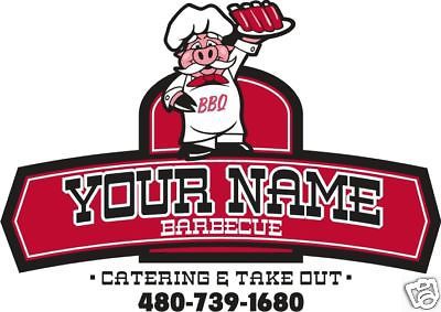 Personalized BBQ Barbecue Concession Restaurant Cater Food Truck Decal 36&#034;