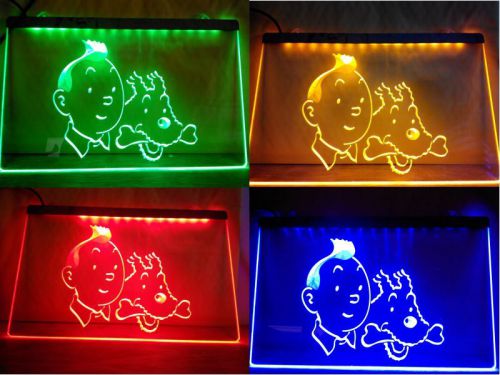Tintin and Snowy LED Logo Beer Bar Bub Pool Garage Billiards Club NeonLight Sign