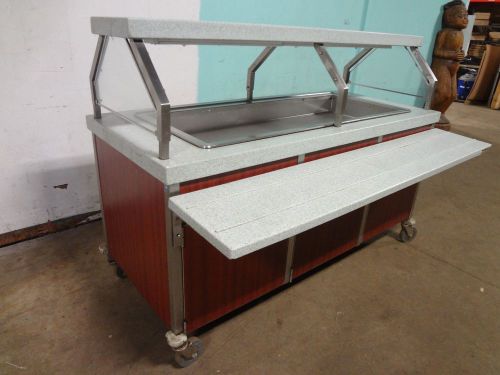 H.D. COMMERCIAL REFRIGERATED LIGHTED CORIAN TOP SALAD BAR / COLD BUFFET TABLE