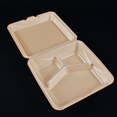 Enviroware 9-Inch Hinged Biodegradable Wheat Color  Container 100-Pack New