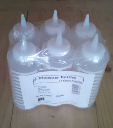 Dispenser bottles 12 oz clear set of 6 new in packaging