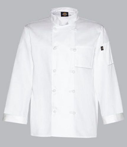 DC109 DICKIES FRANCESCO CLASSIC CHEF COAT WHITE OR BLACK  ALL SIZES SMALL-5XL