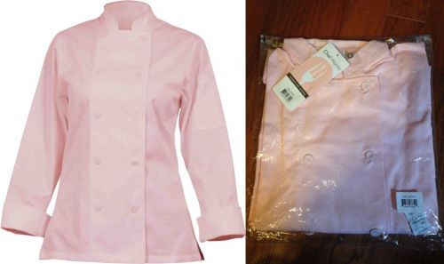 New chef works cwlj-pin womens executive chef coat pink size s small marbella for sale