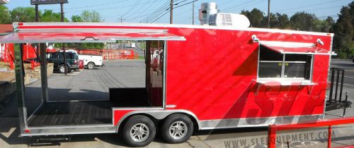 Concession trailer 8.5&#039;x24&#039; red - bbq smoker vending event for sale
