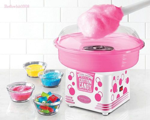 Cotton Candy Maker Hard or Sugar Free Candy Cotton Machine Nostalgia Pink/White