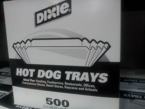 DIXIE 8&#034; WHITE FLUTED PAPER HOT DOG TRAY ( 500 PER BOX ) MADE IN USA