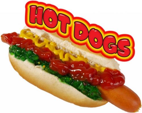 Concession Hot Dog Decal 8&#034; Cart Food Truck Van Restaurant Vinyl Sign
