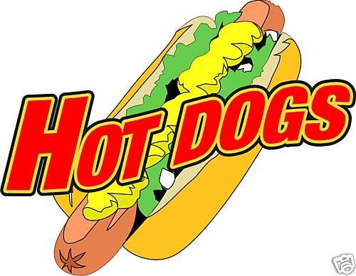 Concession Hot Dogs Hotdog Food Business Sign Decal 14&#034;