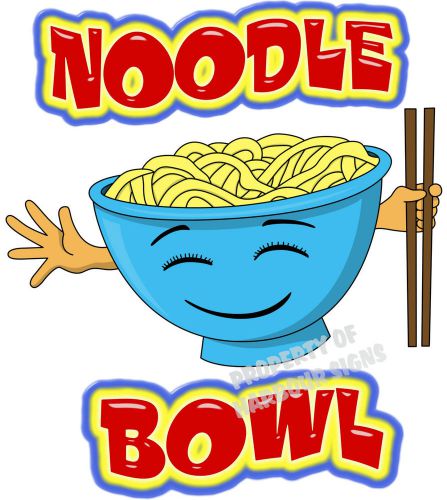 Noodle Bowl Decal 14&#034; Restaurant Concession Food Truck Van Vinyl Menu Sticker