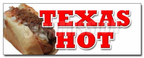 12&#034; TEXAS HOT DECAL sticker weiner hot dog frank red dogs chili grilled grill
