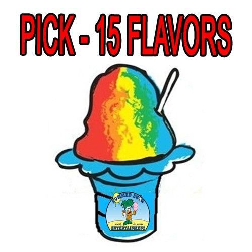15 SNOW CONE/HAWAII Shaved ICE FLAVOR Concentrate MIX Flavor makes PINT
