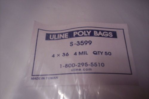 Uline poly bags 4&#034; x 36&#034; 4 mil  s-3599 qty 1 bag of 50 for sale