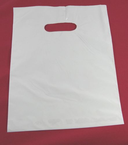 25 15&#034; x 18 x 4&#034; NEW White GLOSSY Low-Density Plastic Merchandise Bags