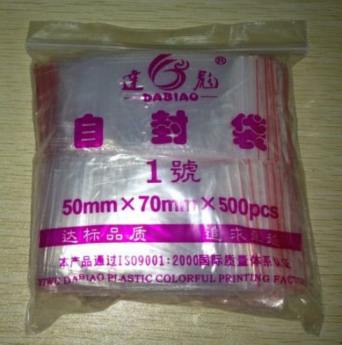 500pc Plastic Poly Jewelry Reclosable Clear Ziplock Lock Bags 50x70mm kj663