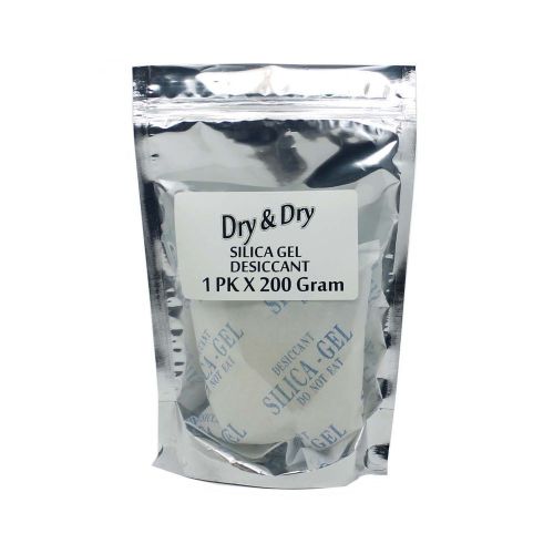 200 gram x 1 pk &#034;dry &amp; dry&#034; silica gel desiccant - dry box safe ammo for sale