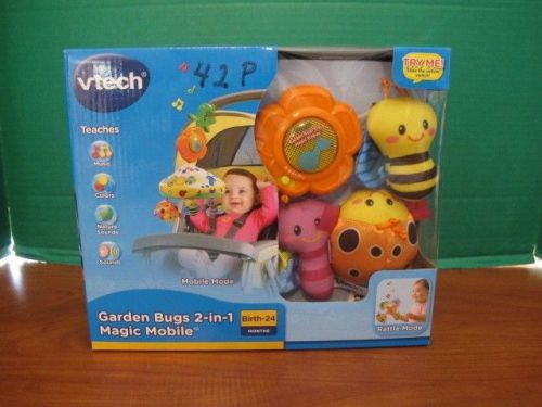 NEW VTECH 80-123100 GARDEN BUGS 2-IN-1 MAGIC MOBILE RATTLE BIRTH &amp; UP MSRP $31
