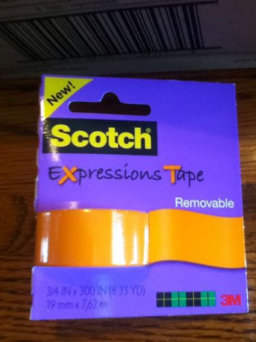 3M Scotch Expressions Tape Removable Orange 6 pack lot NEW sport craft scrapbook
