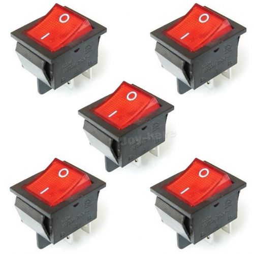 10pcs red 4 pin light on/off boat rocker switch 250v 15a ac amp 125v/20a jhrf for sale