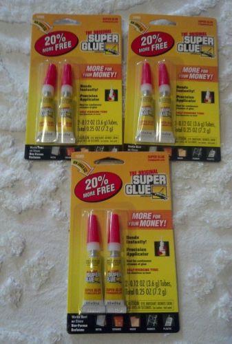 The Original  Super Glue 2 pack of (3) Total 6 tubes for the Price of One