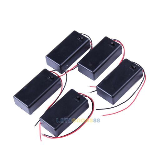 5PCS 9V Battery Holder Box Case with Wire Lead ON/OFF Switch Cover  LS4G