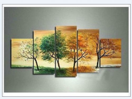 Modern wall art abstract huge landscape tree oil painting on canva + frame for sale