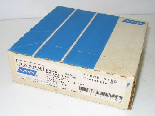 Box of 25 NORTON 33509 SANDING DISCS, 4-1/2&#034; X 7/8&#034;, GRIT: 100 F226 Metalite