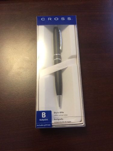 BNIB Cross Stratford Satin Black Ballpoint Pen With Gift Box.