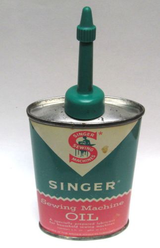 Vintage Original Singer Sewing Machine Oil 3 Fl Oz Tin Can USA