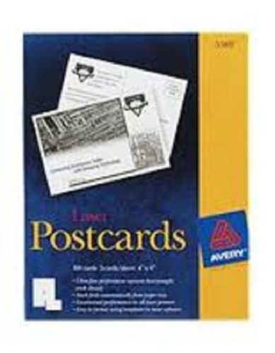 Avery 5389 Laser Postcards, 4&#034;x6&#034;, 100/BX, White